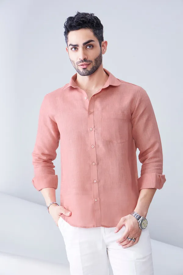 Cream_And_Rust_Premium_Organic_Linen_Relaxed_Fit_Shirt_For_Men_(Pack_Of_2)