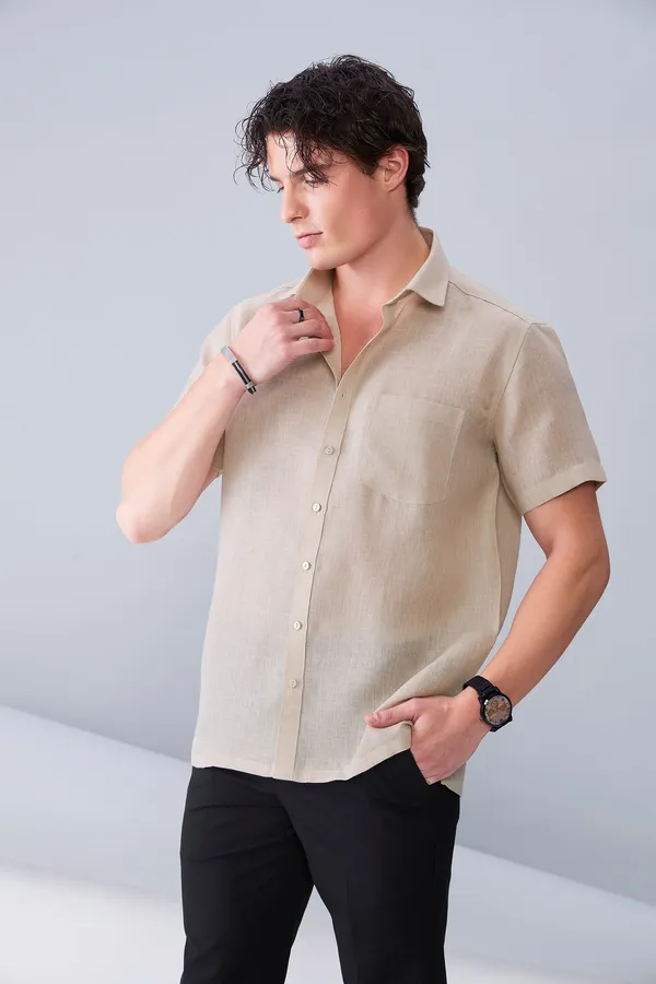Beige_Premium_Organic_Linen_Relaxed_Fit_Shirt_For_Men