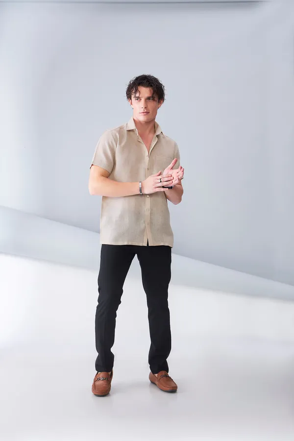 Blue_And_Beige_Premium_Organic_Linen_Relaxed_Fit_Shirt_For_Men_(Pack_Of_2)