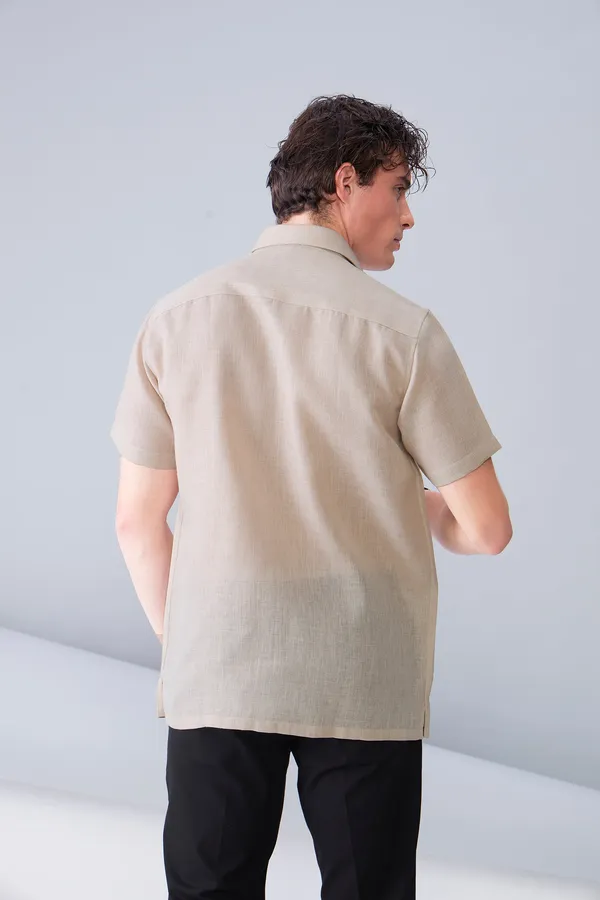 Blue_And_Beige_Premium_Organic_Linen_Relaxed_Fit_Shirt_For_Men_(Pack_Of_2)