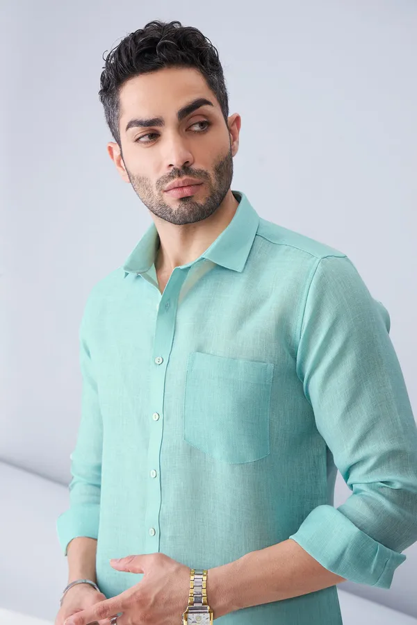 Green_Premium_Organic_Linen_Relaxed_Fit_Shirt_For_Men