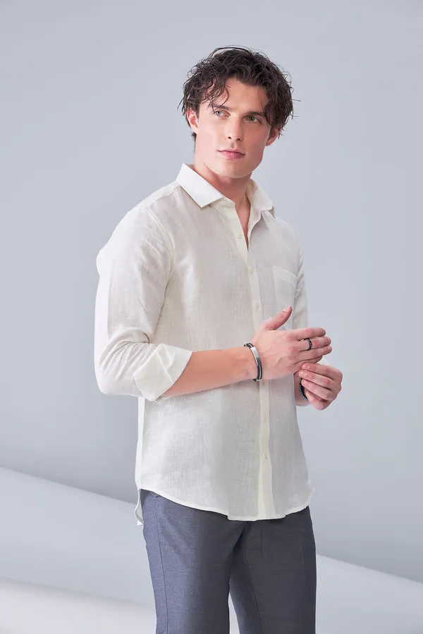 Cream_And_Rust_Premium_Organic_Linen_Relaxed_Fit_Shirt_For_Men_(Pack_Of_2)