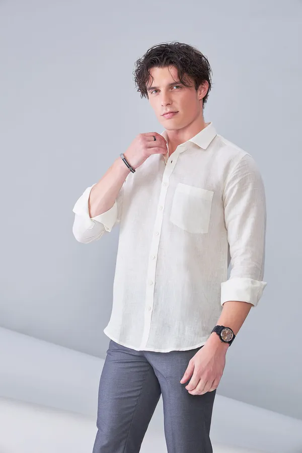 Cream_Premium_Organic_Linen_Relaxed_Fit_Shirt_For_Men