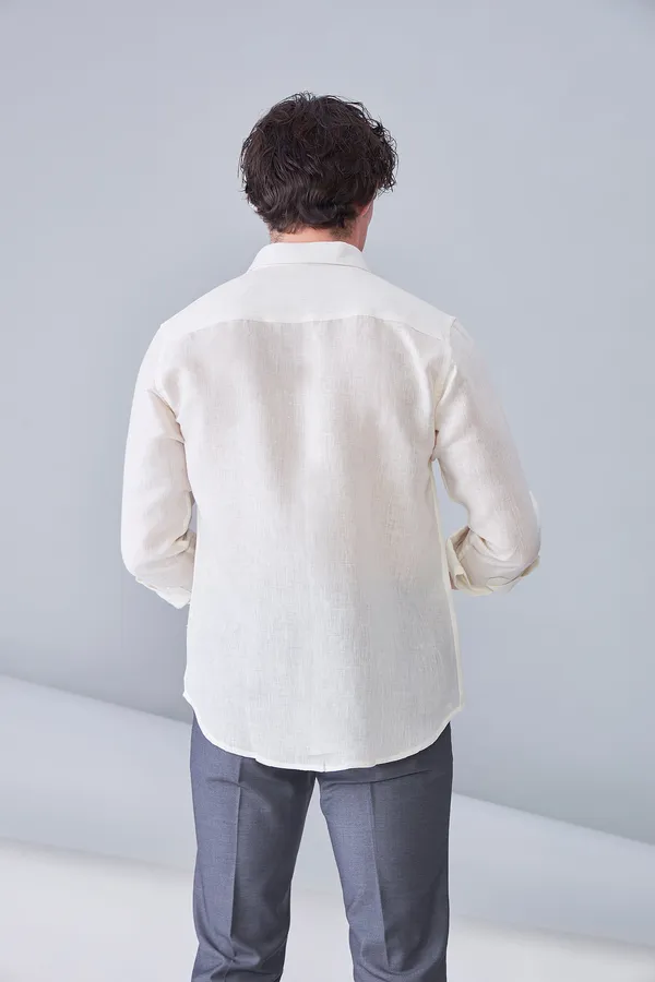 Cream_And_Rust_Premium_Organic_Linen_Relaxed_Fit_Shirt_For_Men_(Pack_Of_2)
