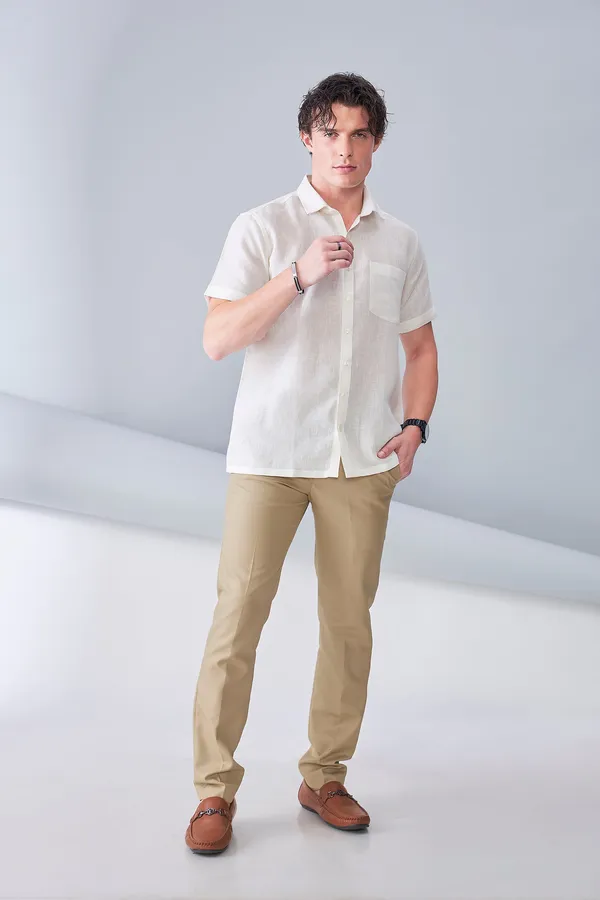 Cream_And_Beige_Premium_Organic_Linen_Relaxed_Fit_Shirt_For_Men_(Pack_Of_2)