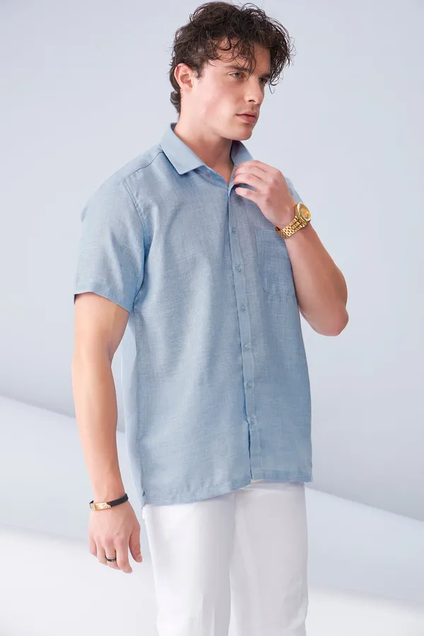 Blue_And_Beige_Premium_Organic_Linen_Relaxed_Fit_Shirt_For_Men_(Pack_Of_2)