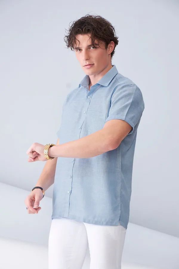 Blue_And_Beige_Premium_Organic_Linen_Relaxed_Fit_Shirt_For_Men_(Pack_Of_2)