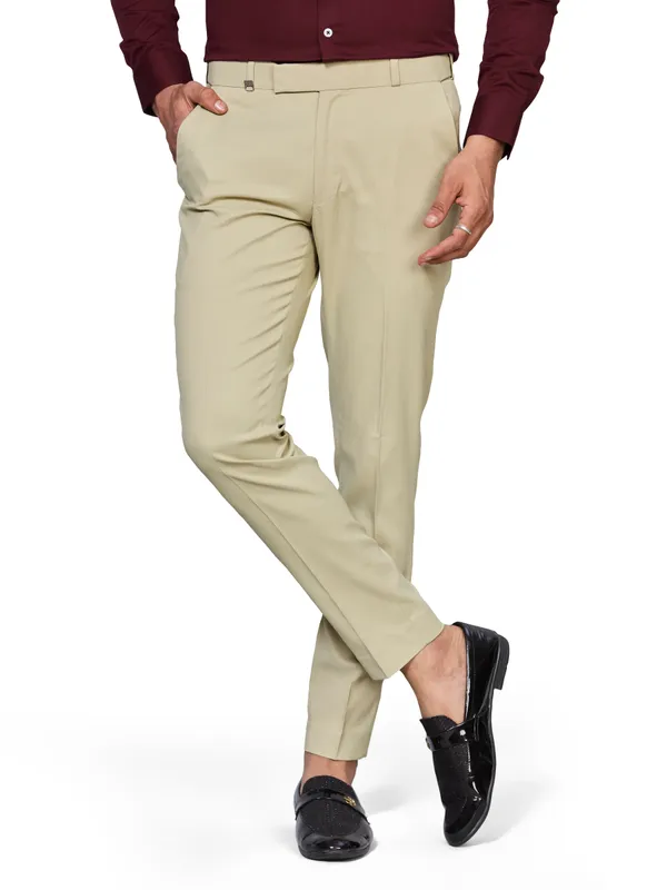 Beige_Cotton_With_Viscose_Flexi_Waist_Formal_Pant_For_Men