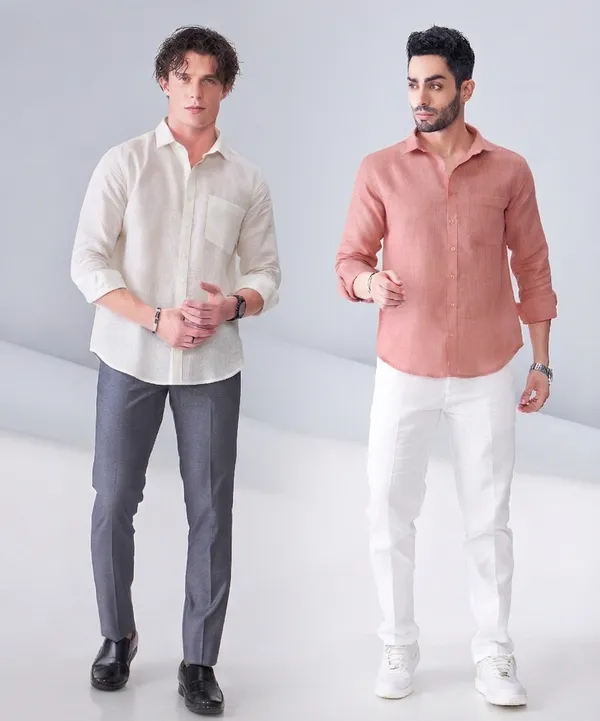 Cream_And_Rust_Premium_Organic_Linen_Relaxed_Fit_Shirt_For_Men_(Pack_Of_2)