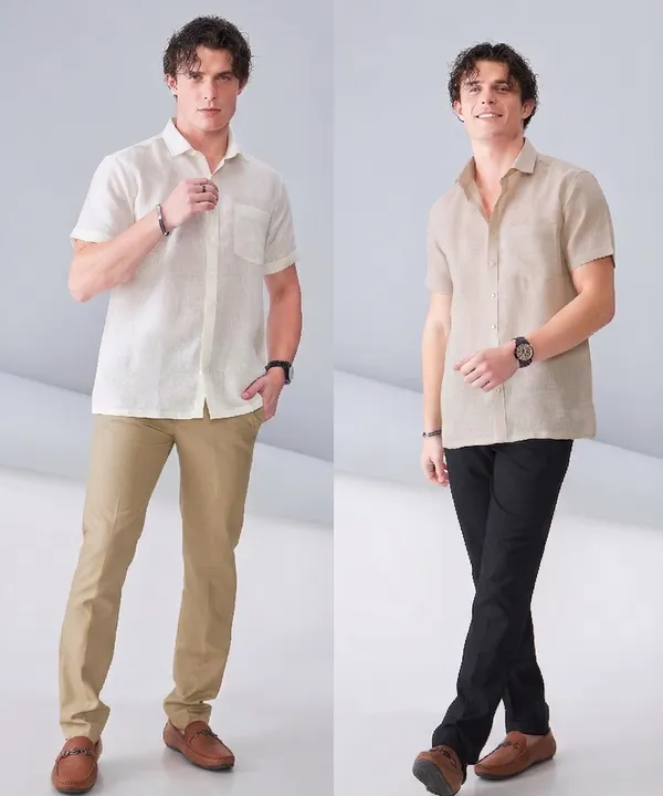 Cream_And_Beige_Premium_Organic_Linen_Relaxed_Fit_Shirt_For_Men_(Pack_Of_2)