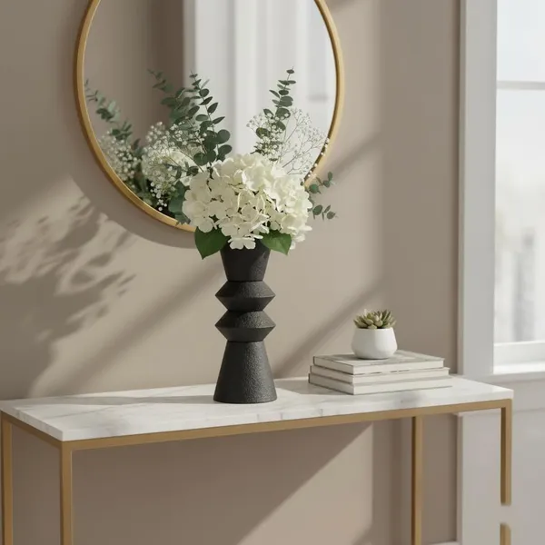 Tall_Hourglass_Vase_With_Brass_Rim_Powder_Coated_Iron_Decorative_Flower_Vase_Black