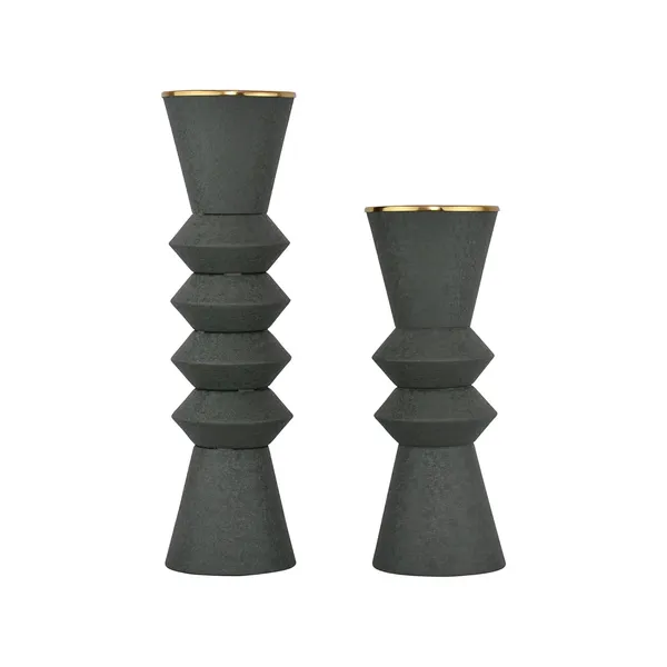 Arts_Impex_Decorative_Metal_Flower_Vases_Set_Of_2_Powder_Coated_Table_Centerpieces_For_Home_Office_Gifting_Green