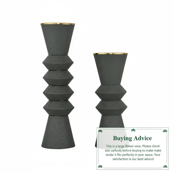 Arts_Impex_Decorative_Metal_Flower_Vases_Set_Of_2_Powder_Coated_Table_Centerpieces_For_Home_Office_Gifting_Green