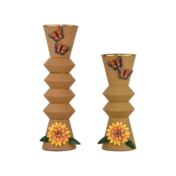 Arts_Impex_S_2_Decorative_Flower_Vases_Yellow_Powder_Coated_Metal_Tabletop_Centerpieces_For_Home_Office_Gifting