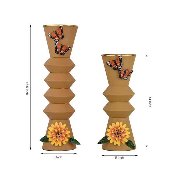 Arts_Impex_S_2_Decorative_Flower_Vases_Yellow_Powder_Coated_Metal_Tabletop_Centerpieces_For_Home_Office_Gifting