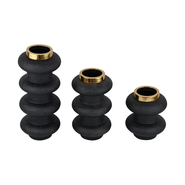 Arts_Impex_Set_Of_3_Black_Designer_Metal_Flower_Vases_Handmade_Powder_Coated_Decorative_Vases_For_Modern_Home_Table_Shelf_Decor