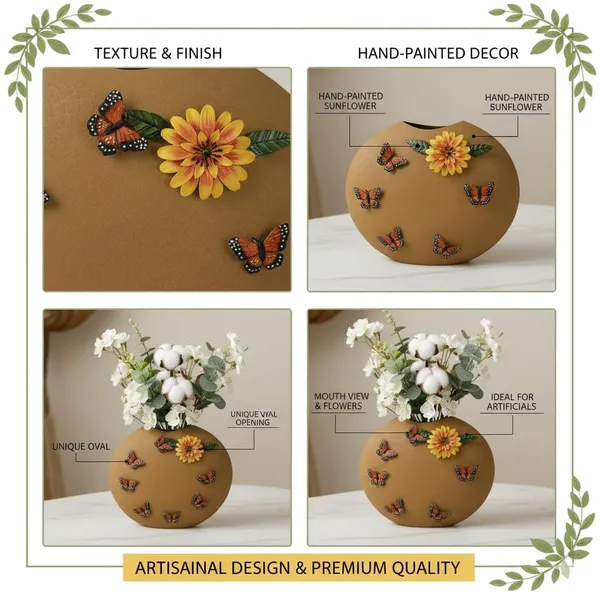 Arts_Impex_Handcrafted_Iron_Flower_Vase_Decorative_Tabletop_Pot_With_Sunflower_Butterfly_Design_Yellow_Matte_Finish