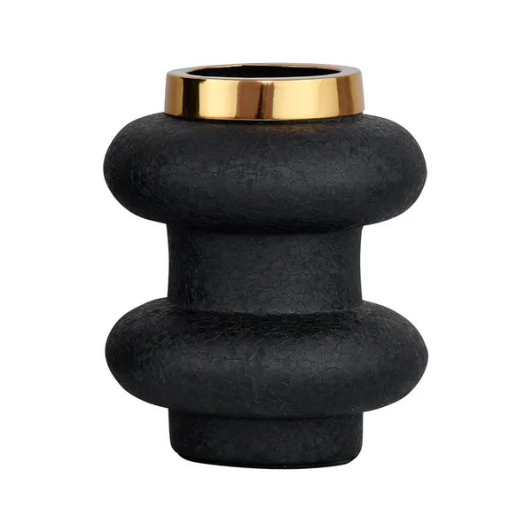 Sculpted_Table_Vase_Powder_Coated_Iron_With_Brass_Ring_Different_Sizes_Black_Small