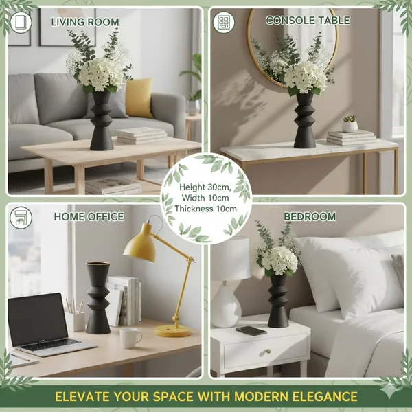 Tall_Hourglass_Vase_With_Brass_Rim_Powder_Coated_Iron_Decorative_Flower_Vase_Black