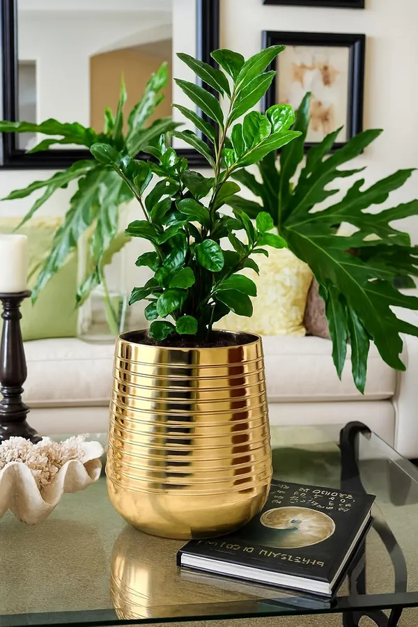 Hammered_Textured_Metal_Decorative_Planter_Small_Gold_Finish_Flower_Pot_For_Indoor_Plants_Modern_Design