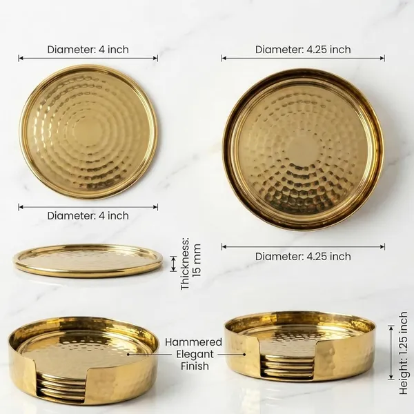 Brass_Coasters_Set_Of_4_With_Holder_Hammered_Round_Metal_Drink_Coasters_Glossy_Finish_Table_Protection_For_Glasses_Cups_Mugs_Elegant_Home_Decor