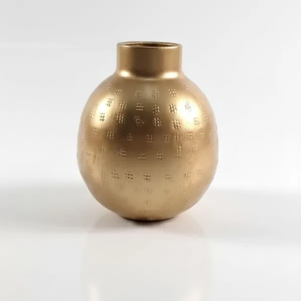 Elegant_Gold_Hammered_Metal_Flower_Vase_Decorative_Vase_For_Home_Office