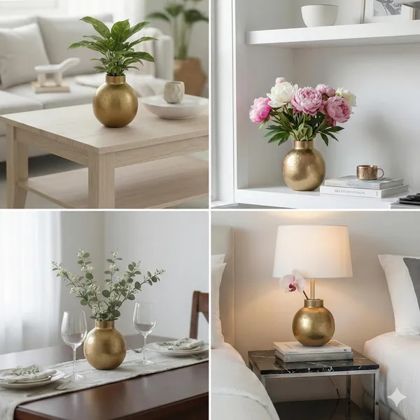 Elegant_Gold_Hammered_Metal_Flower_Vase_Decorative_Vase_For_Home_Office