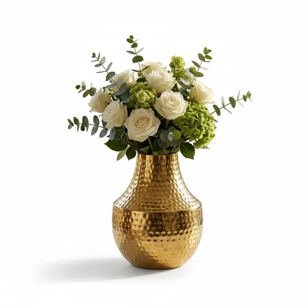 Hammered_Iron_Vase_With_Gold_Finish_Decorative_Flower_Vase_For_Living_Room