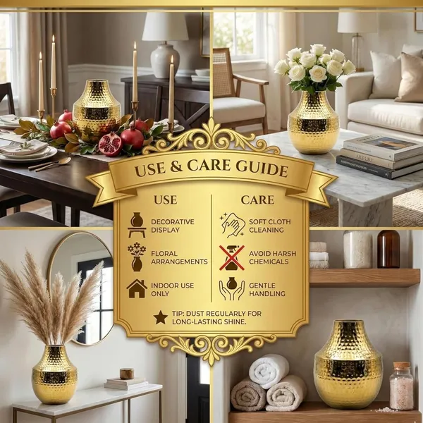 Hammered_Iron_Vase_With_Gold_Finish_Decorative_Flower_Vase_For_Living_Room