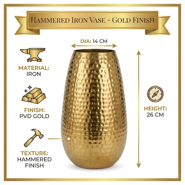 Hammered_Iron_Vase_With_Gold_Finish_For_Living_Room_Diameter_Pvd_Gold_Coating