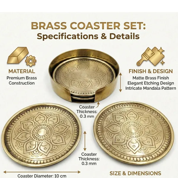 Brass_Tea_Coasters_Set_Of_4_With_Holder_Golden_Heat_Resistant_Premium_Tabletop_Decor