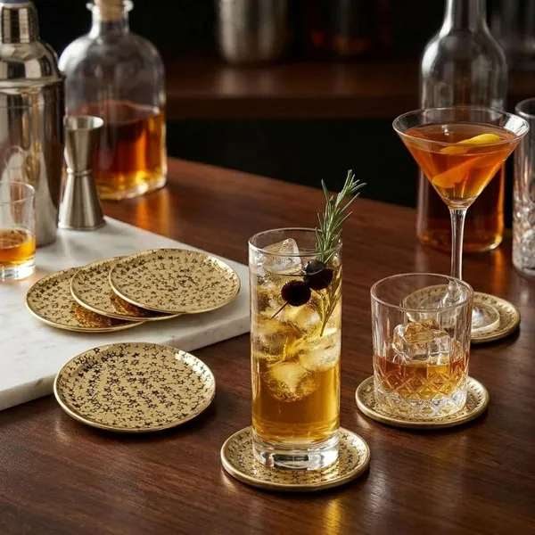 Set_Of_4_Hammered_Brass_Casted_Coasters_Gold_Finish_Round_Drink_Coaster_Set_With_Textured_Surface_Luxury_Table_Decor_For_Glasses_Cups_Mugs