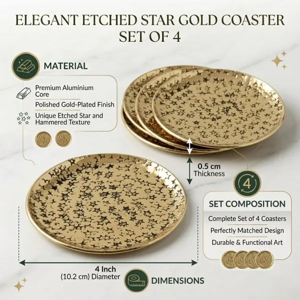Set_Of_4_Hammered_Brass_Casted_Coasters_Gold_Finish_Round_Drink_Coaster_Set_With_Textured_Surface_Luxury_Table_Decor_For_Glasses_Cups_Mugs