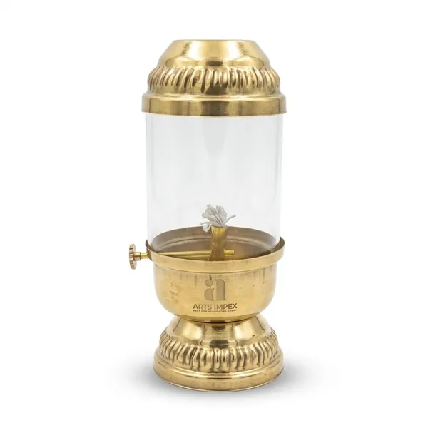 Original_Brass_Akhand_Diya_With_Borosilicate_Glass_Height_Traditional_Oil_Lamp