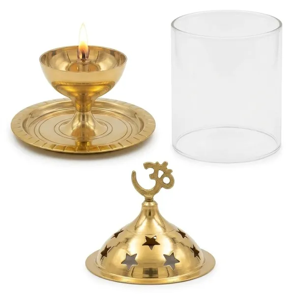 Brass_Akhand_Diya_With_Glass_Cover_And_Om_Symbol_Gold_Finish