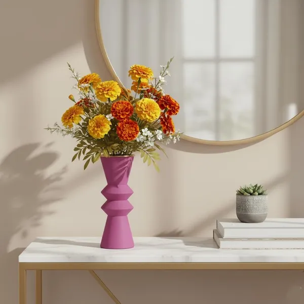 Tall_Hourglass_Metal_Vase_With_Brass_Rim_Powder_Coated_Iron_Flower_Vase_For_Home_Decor_Pink