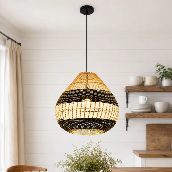 16_Inch_Handwoven_Rattan_Pendant_Lamp_E27_Bulb_Compatible_Ceiling_Light_Black_White_Striped_Wicker_Hanging_Lamp_For_Living_Room_Balcony_Cafe_Indoor_Outdoor_Decor