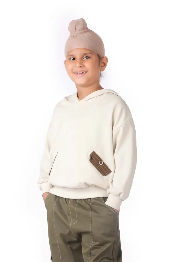 Unisex_Cream_Hoodie_With_Plaid_Patch_Pockets_Cream
