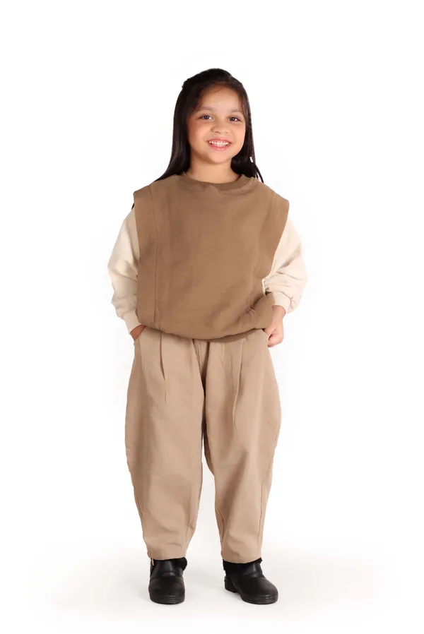 Unisex_Two_Tone_Layered_Look_Sweatshirt_Brown