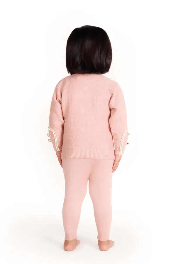Blush_Pink_Buttoned_Knit_Cardigan_Set_Pink
