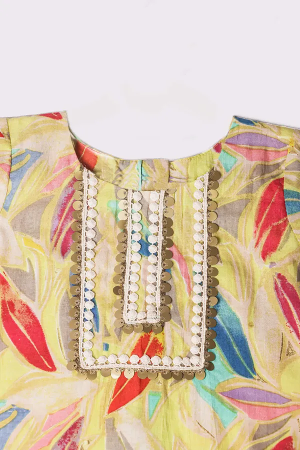 Leaf_Print_Kurti_Set_With_Dhoti_Dupatta_Modern_Ethnic_Wear_For_Girls