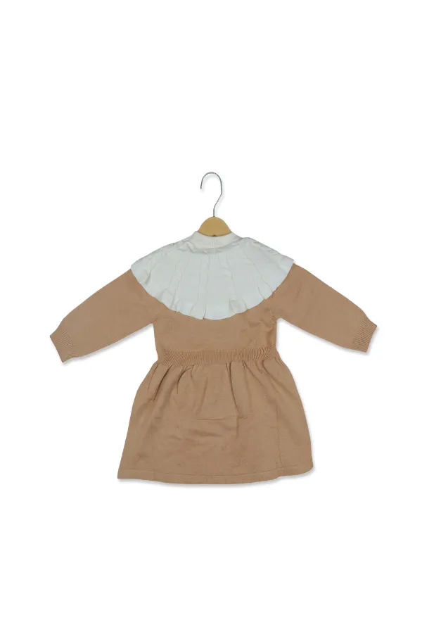 Beige_And_White_Knitted_Winter_Dress_For_Girls_Beige