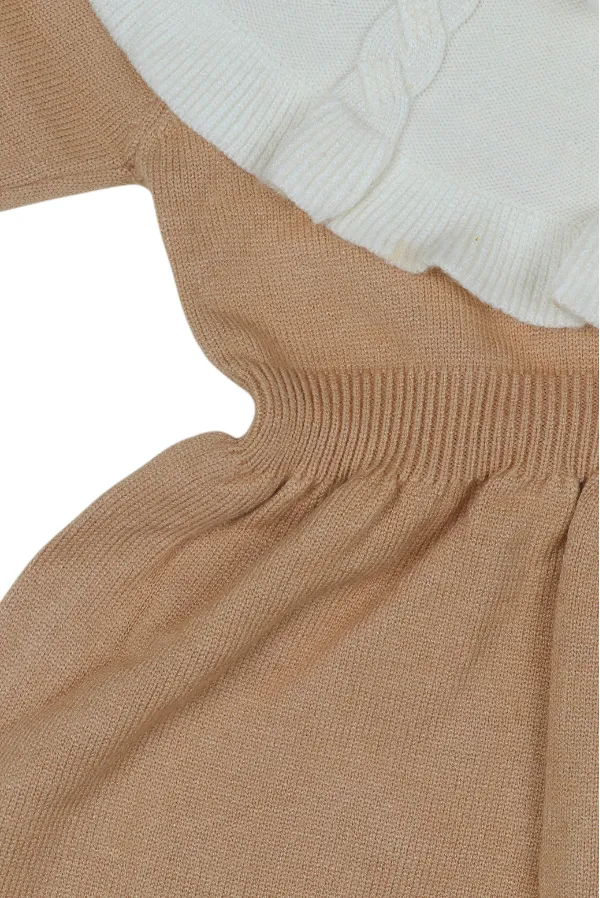Beige_And_White_Knitted_Winter_Dress_For_Girls_Beige