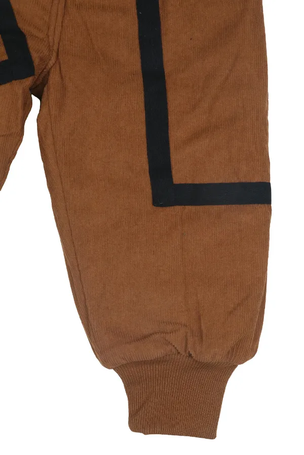 Trendy_Brown_Joggers_With_Black_Geometric_Design_And_Fleece_Lining