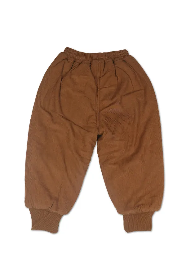 Trendy_Brown_Joggers_With_Black_Geometric_Design_And_Fleece_Lining