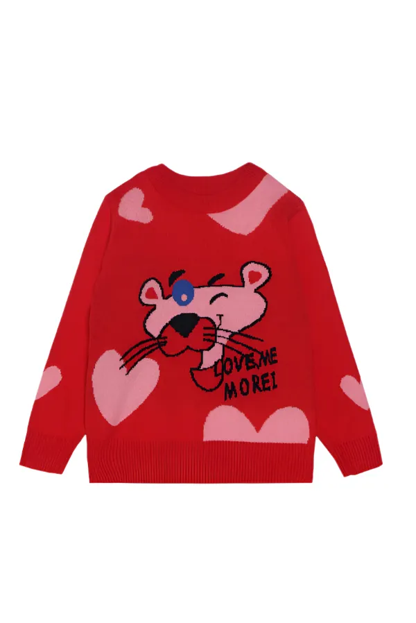 Red_Sweater_With_Playful_Pink_Panther_Design