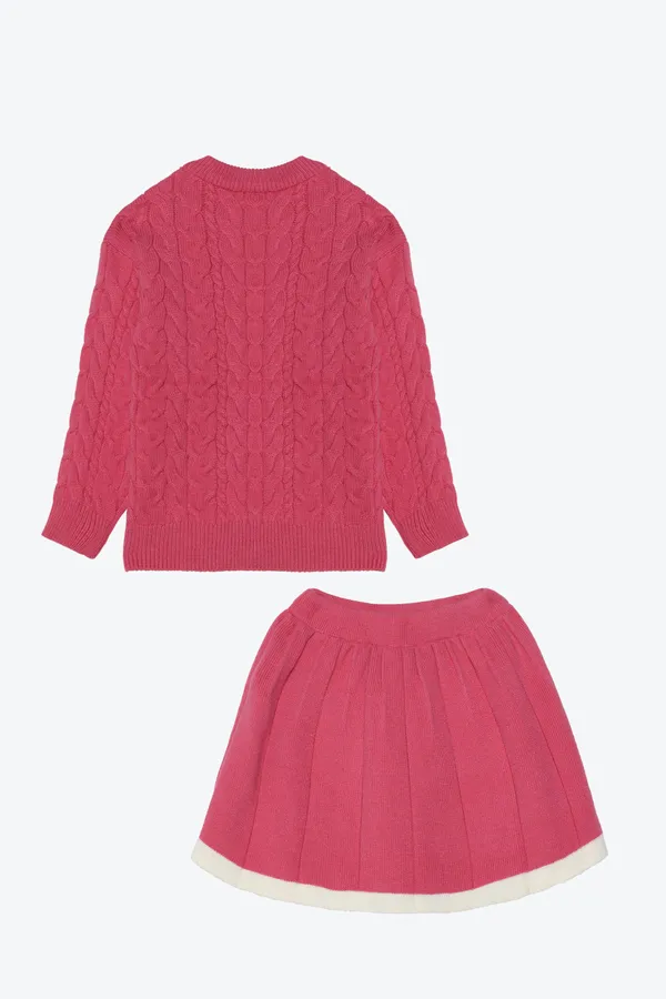 Adorable_Pink_Knitted_Sweater_And_Skirt_Set_With_Heart_Detail