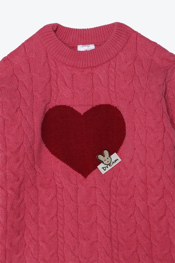 Adorable_Pink_Knitted_Sweater_And_Skirt_Set_With_Heart_Detail