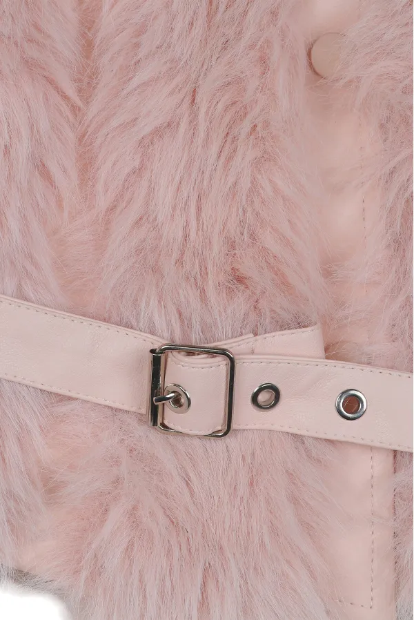 Fluffy_Pink_Half_Sleeve_Faux_Fur_Jacket