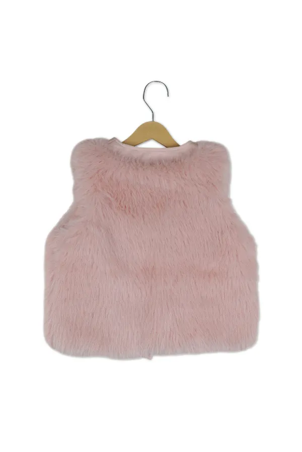 Fluffy_Pink_Half_Sleeve_Faux_Fur_Jacket